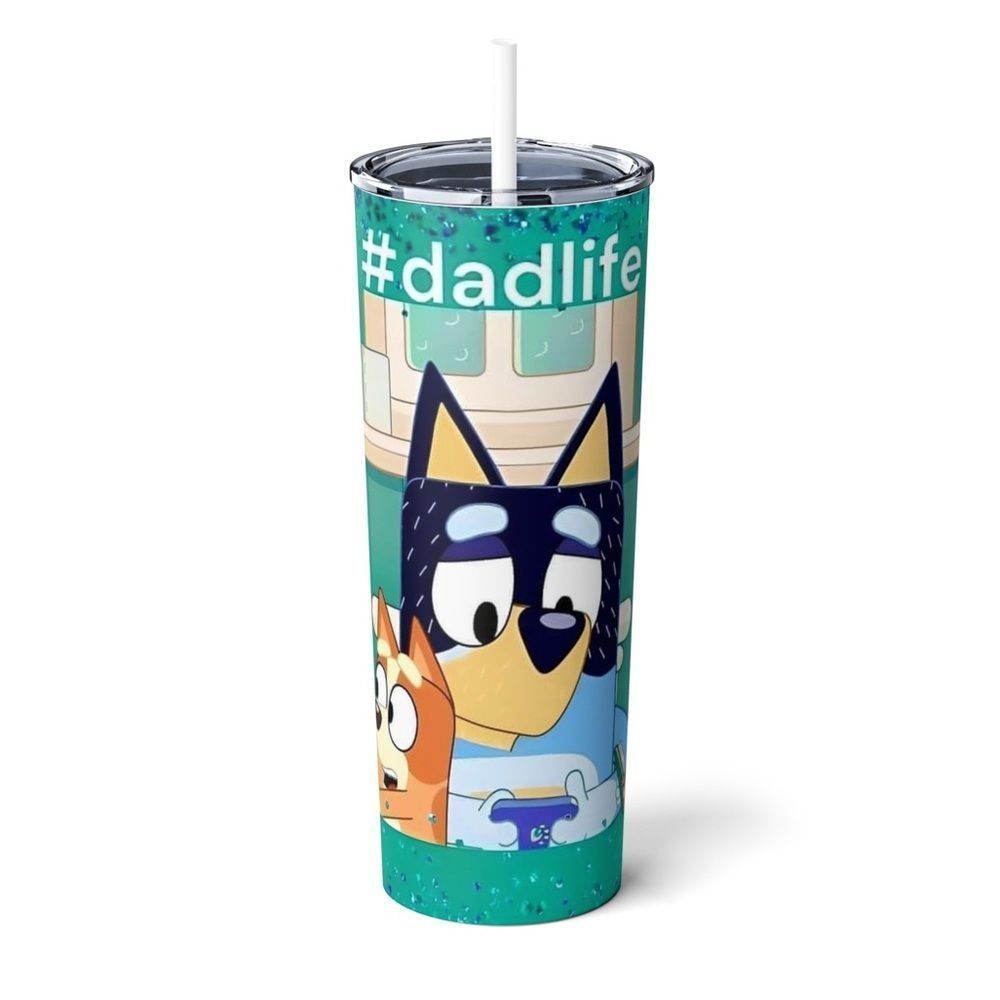 Bluey #Dadlife 20oz Steel Tumbler With Straw